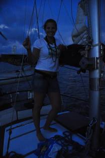 Feliz com o início da viagem de veleiro de Cartagena, na Colômbia, até o Panamá